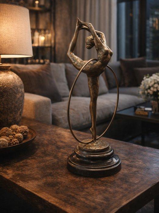 Beeld, Large Bronze Hoop Dancer 40cm - 40 cm - Brons, Marmer, Antiek en Kunst, Curiosa en Brocante