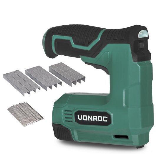 2dekans | VONROC Accu tacker 4V – Complete set incl. 900, Doe-het-zelf en Verbouw, Gereedschap | Overige machines, Zo goed als nieuw