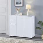 [en.casa] Halmeubel Crimla 72x80x28 cm wit, Huis en Inrichting, Verzenden, Nieuw