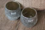 DUTZ round windlicht Diva amber bubbels 10 cm, Huis en Inrichting, Woonaccessoires | Kandelaars en Kaarsen, Ophalen of Verzenden
