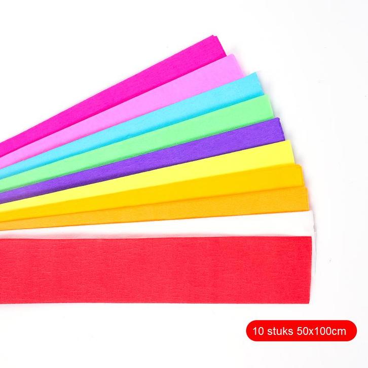 Vliegerpapier Crepe Papier Gekleurd Vloeipapier 10 Stuks 50x, Verzamelen, Overige Verzamelen, Verzenden