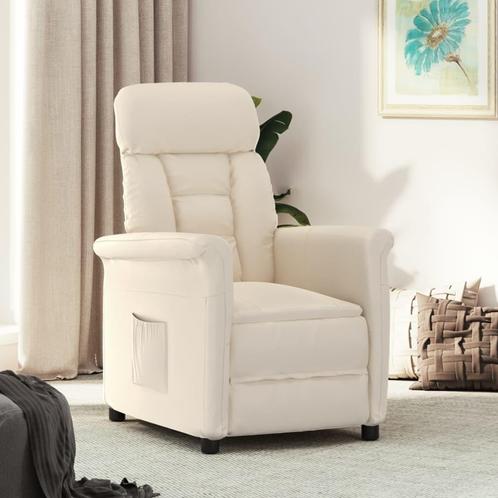 vidaXL Fauteuil verstelbaar microvezelstof beige, Huis en Inrichting, Fauteuils, Nieuw, Verzenden