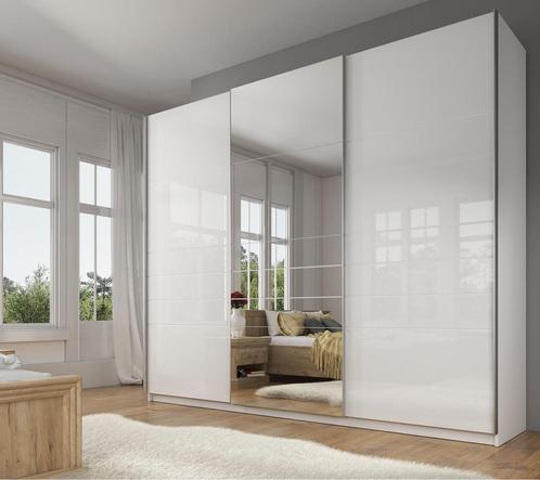 Kledingkast Mariah 2 - Wit - 263 cm met spiegel, Huis en Inrichting, Kasten | Vitrinekasten, 50 tot 75 cm, Nieuw, 200 cm of meer