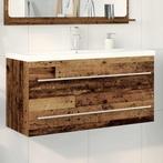 vidaXL Waskast met wastafel met lade 2 pcs Oud hout 100 x, Verzenden, Nieuw