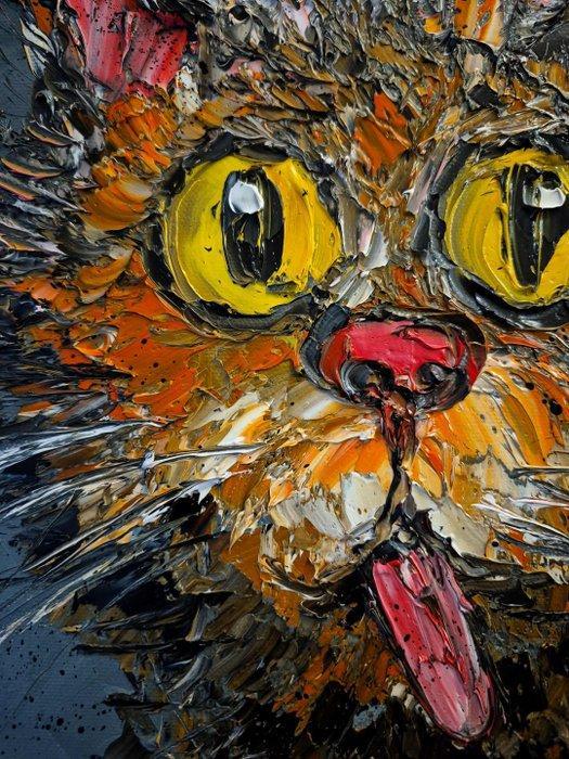 Laurent Pate (1970) - Boubouille the cat, Antiek en Kunst, Kunst | Schilderijen | Modern