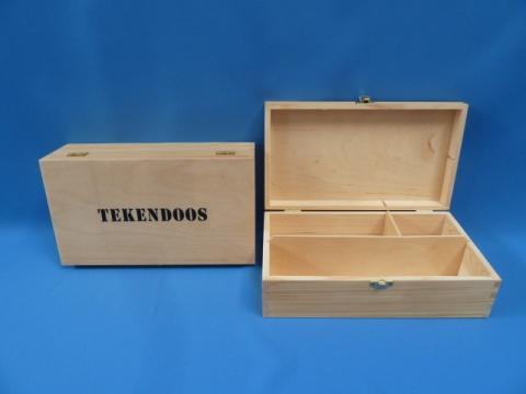 Tekenkist - tekendoos gelakt met opschrift en vakverdeling., Hobby en Vrije tijd, Tekenen, Overige typen, Nieuw, Ophalen of Verzenden