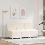 vidaXL Modulaire Bankeenheid Armlos 3 pcs Crème 55 x 74 x 82, Huis en Inrichting, Banken | Bankstellen, Verzenden, Nieuw, Minder dan 150 cm
