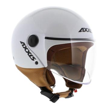 Nieuwe Axxis Square S helm glans wit Scooter Brommer helmen