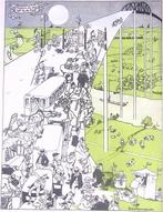 Spotprent over tolheffing op de bruggen (lijst optie), Antiek en Kunst, Kunst | Litho's en Zeefdrukken, Verzenden