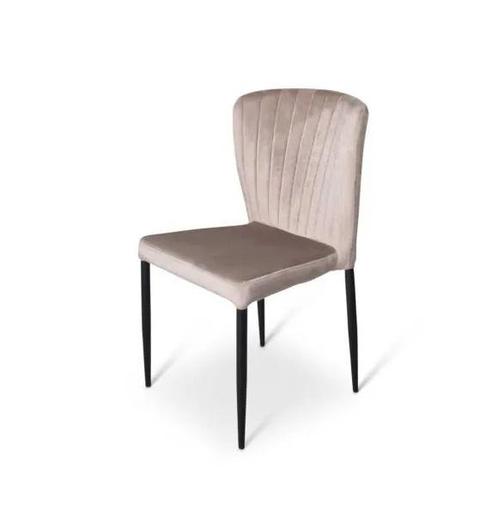 Stapelstoel Brooklyn metalen frame zitting velours Beige, Huis en Inrichting, Stoelen, Nieuw, Verzenden