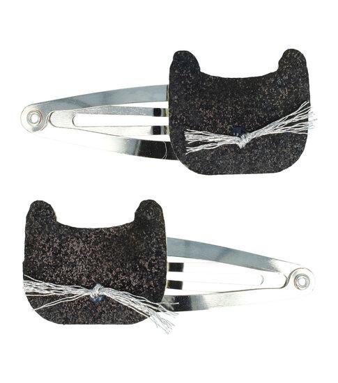 Haarspeld Klikklak Glitter Kat 5cm Zwart Zilver, Sieraden, Tassen en Uiterlijk, Uiterlijk | Haarverzorging, Verzenden