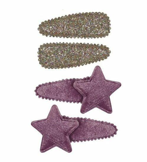Haarspeld Klikklak Velvet Ster Glitter Roze Paars, Sieraden, Tassen en Uiterlijk, Uiterlijk | Haarverzorging