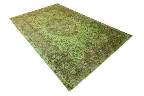 Groen vintage - Vloerkleed - 285 cm - 185 cm - met, Huis en Inrichting, Stoffering | Tapijten en Kleden