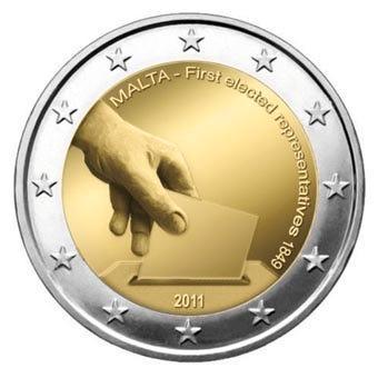 Malta 2 Euro Eerste verkiezingen 2011, Postzegels en Munten, Munten | Europa | Euromunten, Verzenden