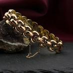 Gouden Bismarck schakel armband | 19 cm (veiligheidketting), Sieraden, Tassen en Uiterlijk, Armbanden, Ophalen of Verzenden, Gebruikt