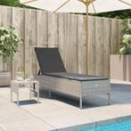 vidaXL Ligbed met tafel en kussen poly rattan lichtgrijs, Tuin en Terras, Ligbedden, Verzenden, Nieuw