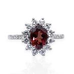 Ring - 18 karaat Witgoud - 1.73ct. tw. Toermalijn - Diamant, Nieuw