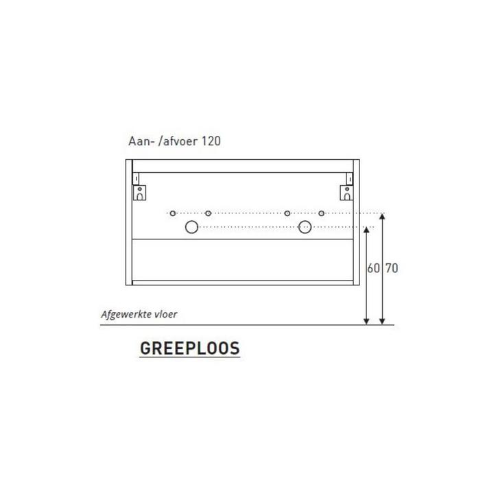 Badkamermeubel BWS Pepper Wastafel Porselein 2 Kraangaten, Huis en Inrichting, Badkamer | Badkamermeubels, Ophalen of Verzenden