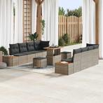 vidaXL Tuin Sofa Set met kussen 11 pcs Licht Grijs en Donker, Verzenden, Nieuw, Rotan