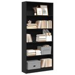 vidaXL Boekenkast 80x24x176 cm bewerkt hout zwart, Huis en Inrichting, Kasten | Boekenkasten, Verzenden, Nieuw, Overige houtsoorten