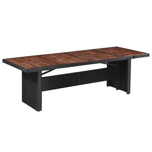 vidaXL Tuintafel 240x90x74 cm poly rattan en massief, Tuin en Terras, Tuintafels, Nieuw, Verzenden