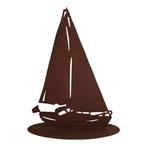 Zeilboot met vlag roest bruin  28x20cm, Verzenden, Nieuw