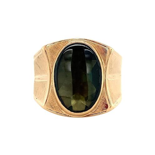 Gouden ring met groene spinel 14 krt, Sieraden, Tassen en Uiterlijk, Ringen, Nieuw, Ophalen of Verzenden