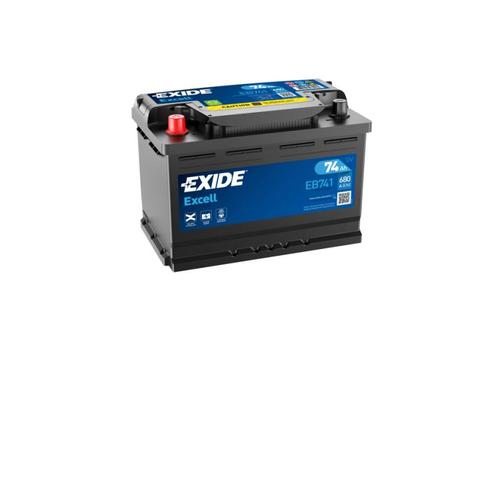 Exide Excell accu | EB741 | 12V 74Ah, Auto-onderdelen, Accu's en Toebehoren, Ophalen of Verzenden