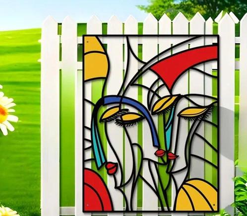 Wanddecoratie - Kubistisch - Viso drie vrouwen decò, Antiek en Kunst, Kunst | Designobjecten
