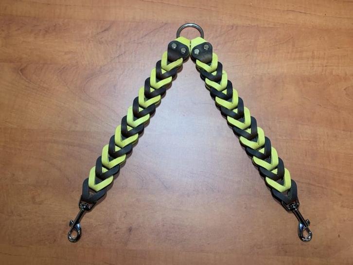 Leren duo  honden riem brown/yellow, Auto-onderdelen, Overige Auto-onderdelen, Nieuw, Ophalen of Verzenden