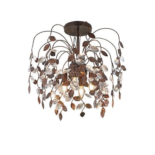 Vintage plafondlamp roestkleurig, Charlotte, Huis en Inrichting, Lampen | Plafondlampen, Nieuw, Metaal, Ophalen of Verzenden