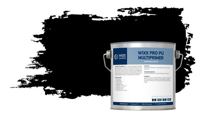 Wixx PRO PU Multiprimer RAL 9005 | Gitzwart 5L, Doe-het-zelf en Verbouw, Verf, Beits en Lak, Verf, Zwart, Nieuw, Minder dan 5 liter
