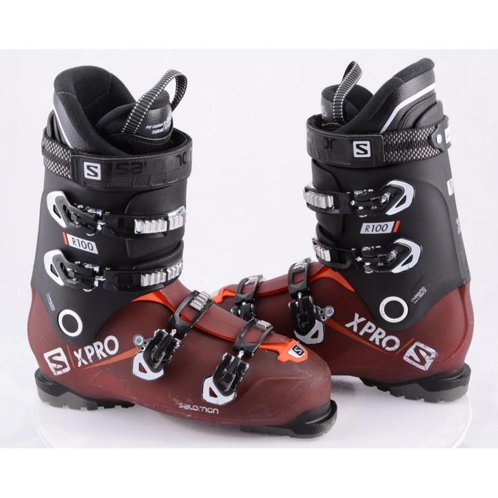 41 42 43 44 45 skischoenen SALOMON X PRO R100, DARK red, MY, Sport en Fitness, Skiën en Langlaufen, Gebruikt, Verzenden