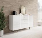 Meubella | Dressoir wit 160x92x40 goud, Nieuw, 150 tot 200 cm, 25 tot 50 cm, Modern