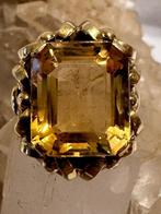 Ring - 14 karaat Geel goud Citrien, Sieraden, Tassen en Uiterlijk, Antieke sieraden
