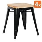 Krukken | BISTRO | Hout/Staal | Hout (Essen) | Zwart Frame |, Verzenden, Nieuw in verpakking