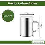 RVS Koffiemok met Deksel – 350ml, Huis en Inrichting, Keuken | Tupperware, Verzenden, Nieuw