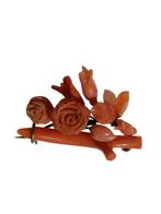 Broche Goud gevuld Koraal - Bloedkoraal - Corallo Sciacca, Sieraden, Tassen en Uiterlijk, Antieke sieraden