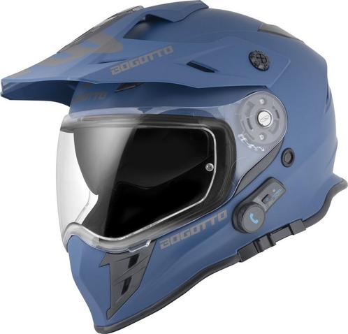 Bogotto H331 BT Blauw Bluetooth Enduro Helm, Motoren, Kleding | Motorhelmen, Offroadhelm, Heren, XS, Nieuw met kaartje, Overige merken