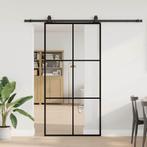 vidaXL Schuifdeur met beslagset 102x205 cm ESG glas zwart, Doe-het-zelf en Verbouw, Deuren en Horren, Verzenden, Nieuw