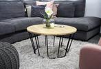 Spinder Design Framer - Salontafel - Ø80 cm - Zwart/Eiken, Huis en Inrichting, Tafels | Bijzettafels, Verzenden, Nieuw