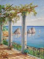 Giuseppe Luongo (1948) - Terrazza di Capri (golfo di Napoli), Antiek en Kunst, Kunst | Schilderijen | Klassiek