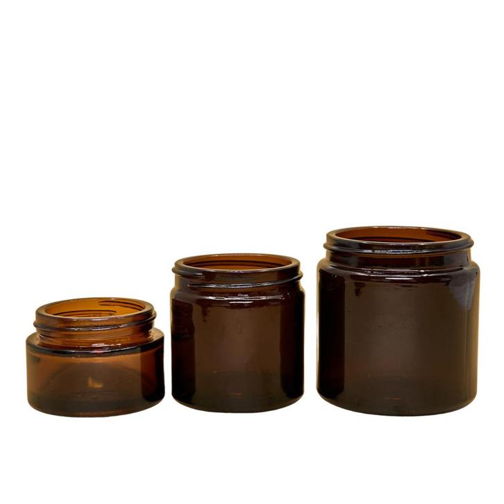 Glazen Pot - Bruin (incl. dop), Sieraden, Tassen en Uiterlijk, Uiterlijk | Lichaamsverzorging, Bodylotion, Crème of Olie, Nieuw