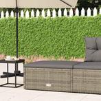vidaXL Tuinvoetenbank met kussen poly rattan grijs, Verzenden, Nieuw, Rotan