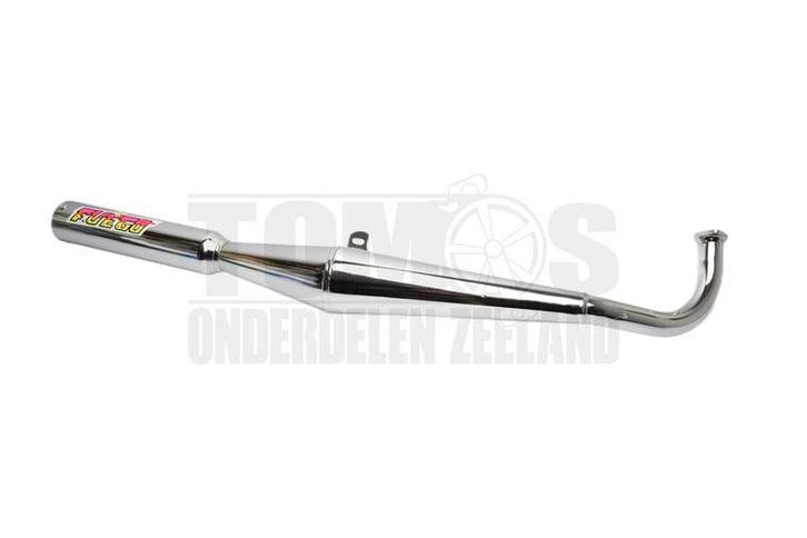 Tomos Uitlaat 28mm Tecno Bos Fuego chroom A3 / A35 / A52, Fietsen en Brommers, Brommeronderdelen | Algemeen, Nieuw, Ophalen of Verzenden
