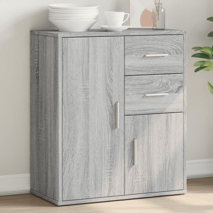 vidaXL Dressoir 60x31x70 cm bewerkt hout grijs sonoma, Huis en Inrichting, Kasten | Dressoirs, 25 tot 50 cm, Nieuw, 50 tot 100 cm
