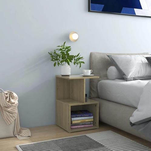 vidaXL Nachtkastje 35x35x55 cm bewerkt hout sonoma, Huis en Inrichting, Slaapkamer | Nachtkastjes, Nieuw, Minder dan 45 cm, Hout
