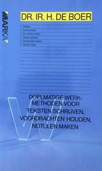 Doelmatige werkmeth. teksten schryven enz 9789027417268 Boer, Boeken, Studieboeken en Cursussen, Verzenden, Zo goed als nieuw