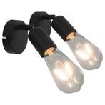 vidaXL Spotlights 2 st met filament peren 2 W E27 zwart, Huis en Inrichting, Lampen | Overige, Verzenden, Nieuw