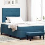 vidaXL Boxspring bed met matras Donkerblauw 120 x 190 cm, Huis en Inrichting, Slaapkamer | Bedden, Verzenden, Nieuw, Blauw, Stof